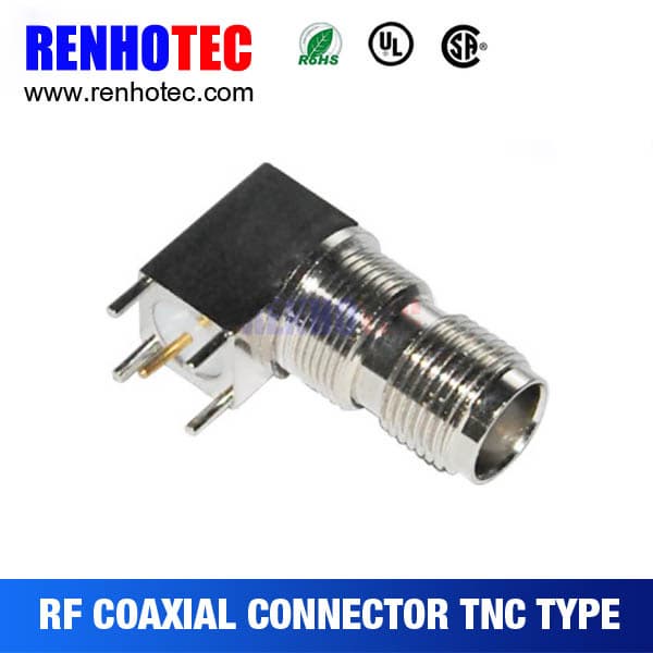 90 Degree Female Crimp Electrical Magnetic TNC Connector